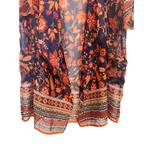 2/$30 Band Of Gypsies Small  Floral Kimono Oversized Flowing Sheer - Picture 6 of 9